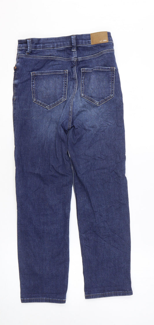 Marks and Spencer Womens Blue Cotton Skinny Jeans Size 8 L24 in Regular Zip
