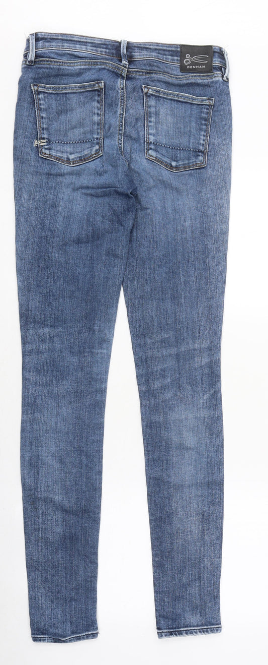 Preworn Womens Blue 100% Cotton Skinny Jeans Size 26 in L28 in Extra-Slim Zip - Embroided