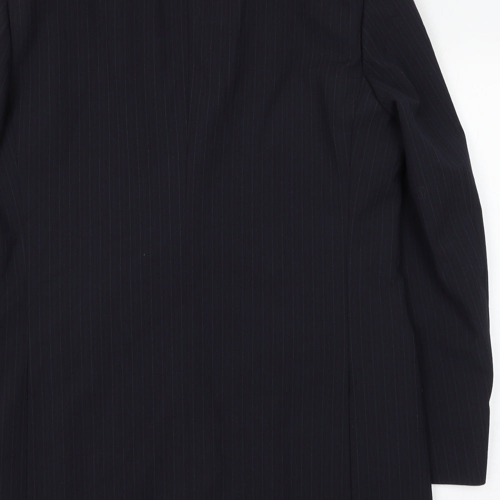 Marks and Spencer Mens Blue Striped Polyester Jacket Suit Jacket Size 40