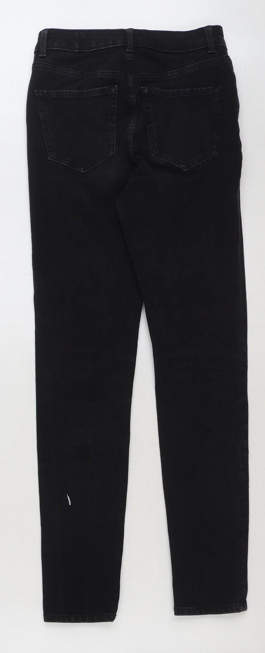Marks and Spencer Womens Black Cotton Skinny Jeans Size 8 L31 in Regular Button