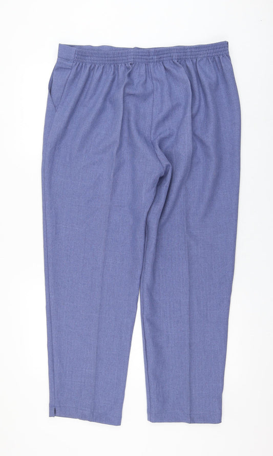 Emma Womens Blue Polyester Trousers Size 20 L28 in Regular