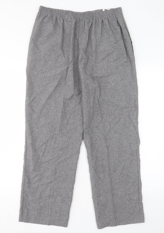 BHS Womens Grey Polyester Trousers Size 14 L27 in Regular