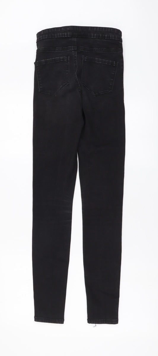 Denim & Co. Womens Grey Cotton Skinny Jeans Size 10 L30 in Regular Button
