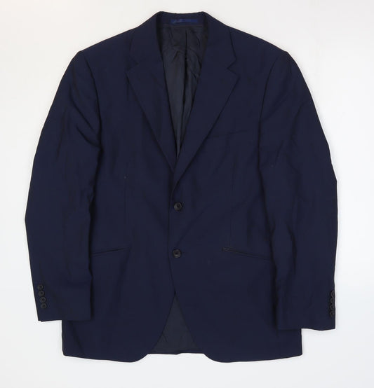 Howick Tailored Mens Blue Wool Jacket Suit Jacket Size 40