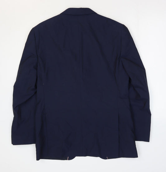 Howick Tailored Mens Blue Wool Jacket Suit Jacket Size 40