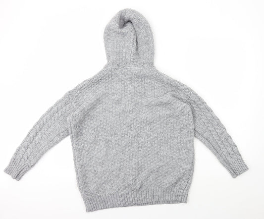 Falmer Mens Grey Round Neck Polyester Pullover Jumper Size M