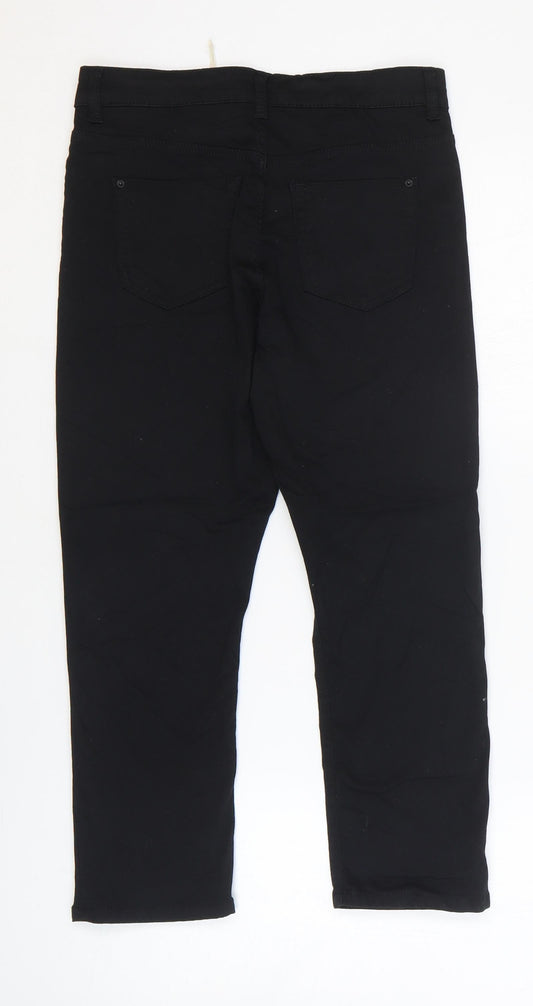 Marks and Spencer Womens Black Cotton Skinny Jeans Size 8 L21 in Regular Zip