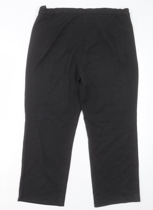 Marks and Spencer Womens Grey Polyester Trousers Size 14 L26 in Slim Button