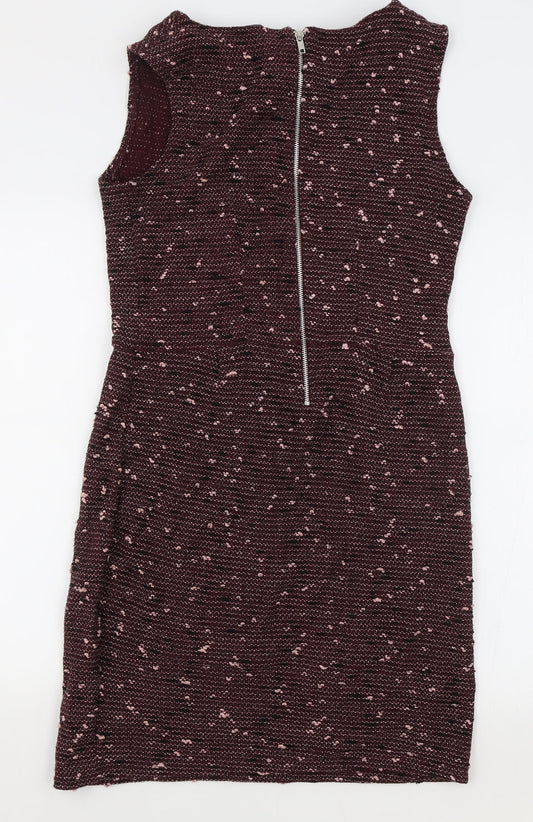 Therapy Womens Red Cotton A-Line Size 14 Boat Neck Zip