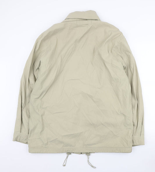 Casual Club Mens Beige Quilted Jacket Size L Zip