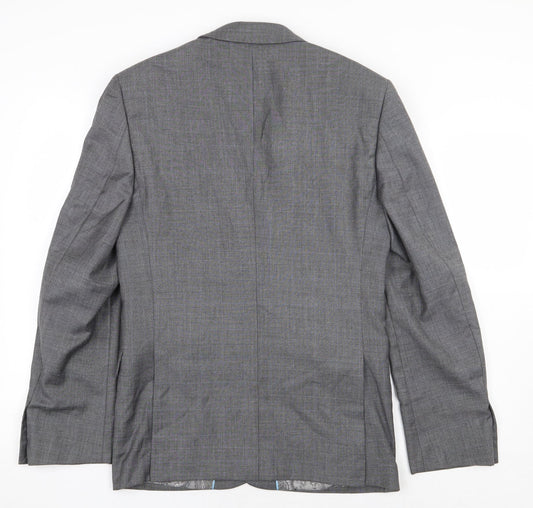 Burton Mens Grey Polyester Jacket Suit Jacket Size 36