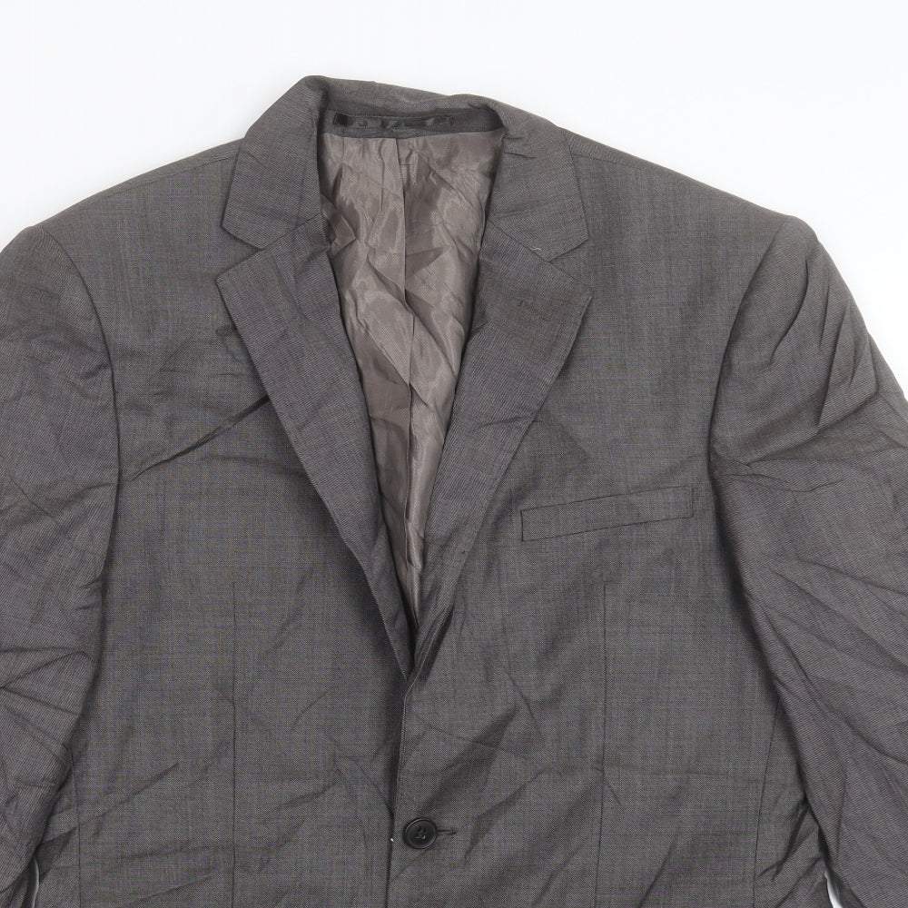Paul Costelloe Mens Grey Wool Jacket Suit Jacket Size 36