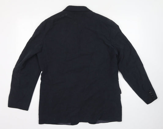 Marks and Spencer Mens Blue Lyocell Jacket Suit Jacket Size 42 - Navy