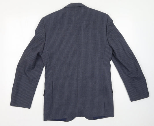 Tuomi Mens Blue Polyester Jacket Suit Jacket Size 36