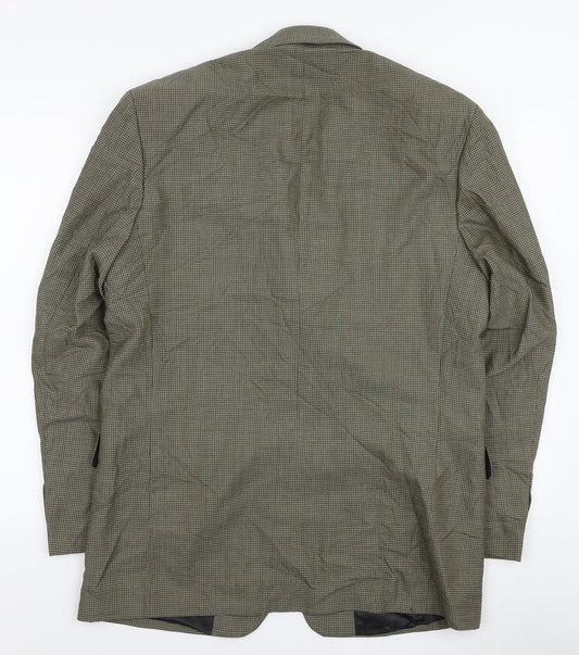 Principles Mens Green Check Wool Jacket Blazer Size 40