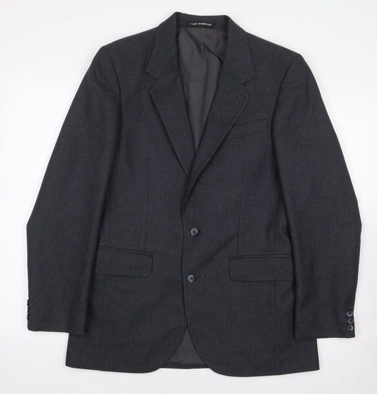 Dunn & Co Mens Blue Striped Wool Jacket Suit Jacket Size 38