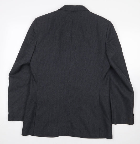 Dunn & Co Mens Blue Striped Wool Jacket Suit Jacket Size 38