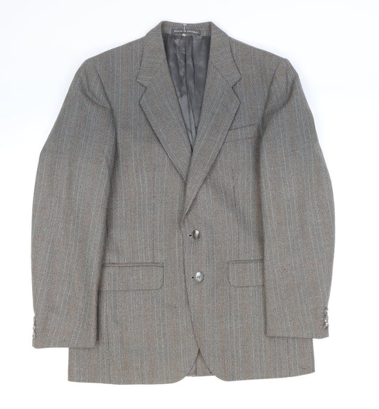 Dunn & Co Mens Grey Striped Wool Jacket Suit Jacket Size 34