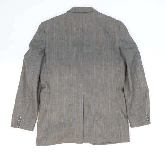 Dunn & Co Mens Grey Striped Wool Jacket Suit Jacket Size 34