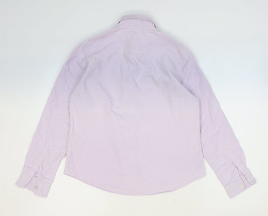 Hawkshead Womens Purple 100% Cotton Basic Button-Up Size 12 Collared
