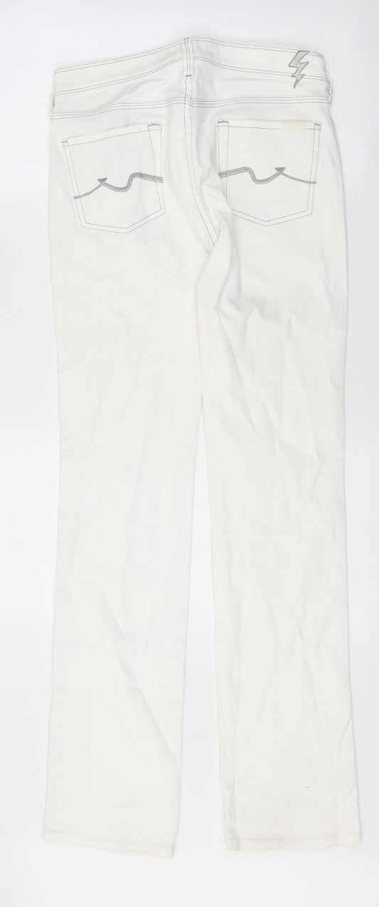 Preworn Womens White 100% Cotton Skinny Jeans Size 30 in L29 in Regular Zip