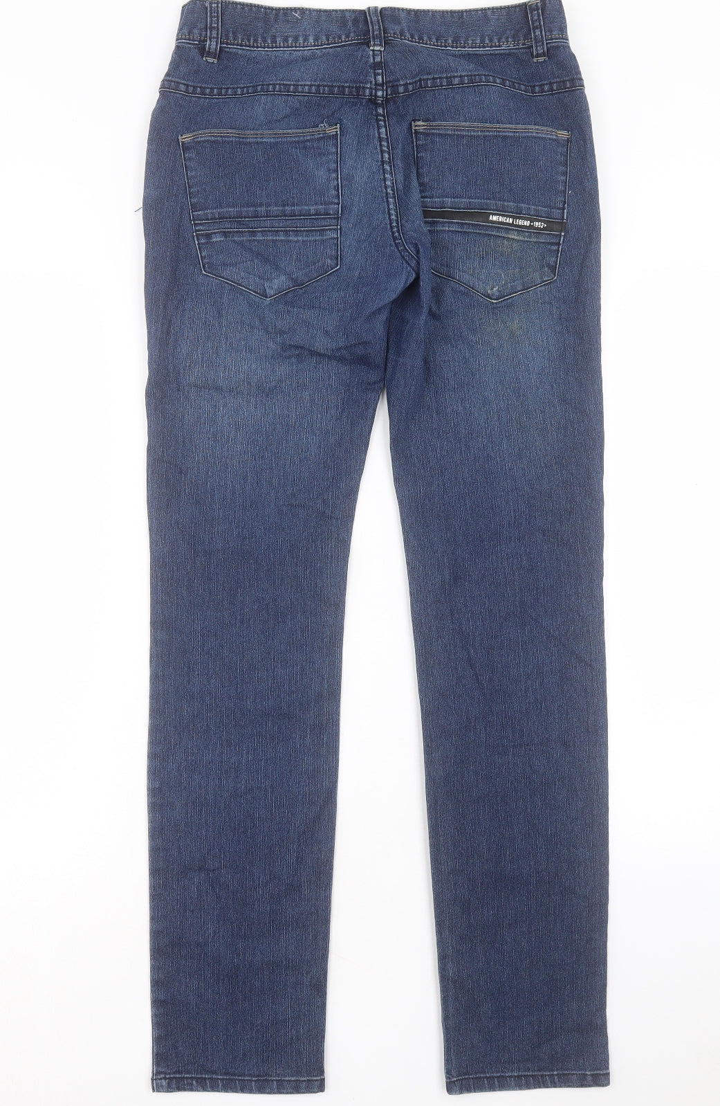 Bossini Womens Blue Cotton Straight Jeans Size 28 in L32 in Regular Button