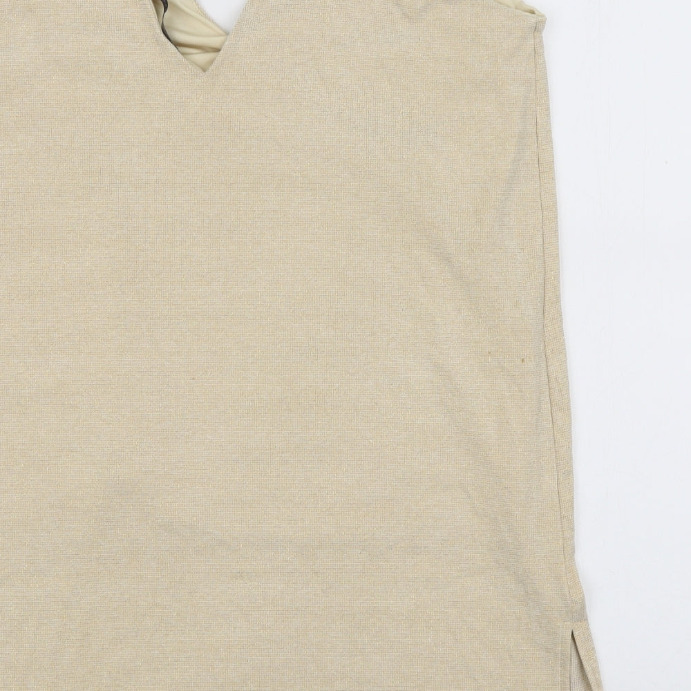 Marks and Spencer Womens Yellow Viscose Basic Tank Size 18 V-Neck
