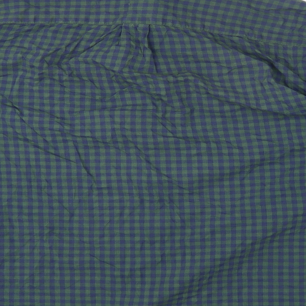 Gap Mens Blue Check Cotton Button-Up Size XL Collared Button