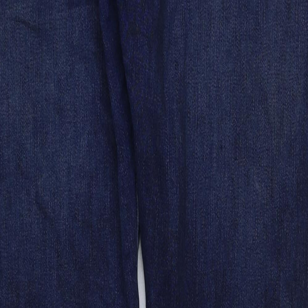 Marks and Spencer Womens Blue Cotton Skinny Jeans Size 30 in L31 in Regular Button