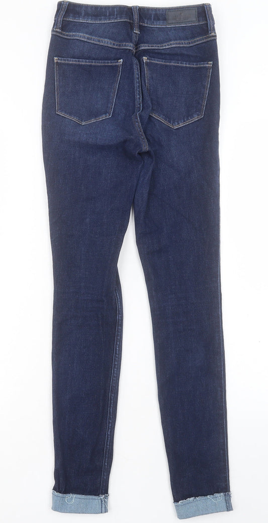 Hollister Womens Blue Cotton Skinny Jeans Size 25 in L30 in Regular Button