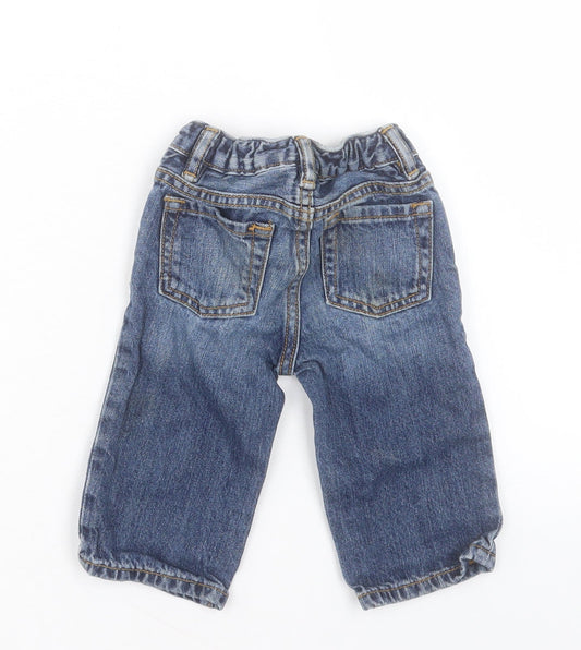 Gap Boys Blue Cotton Capri Jeans Size 6-9 Months Button