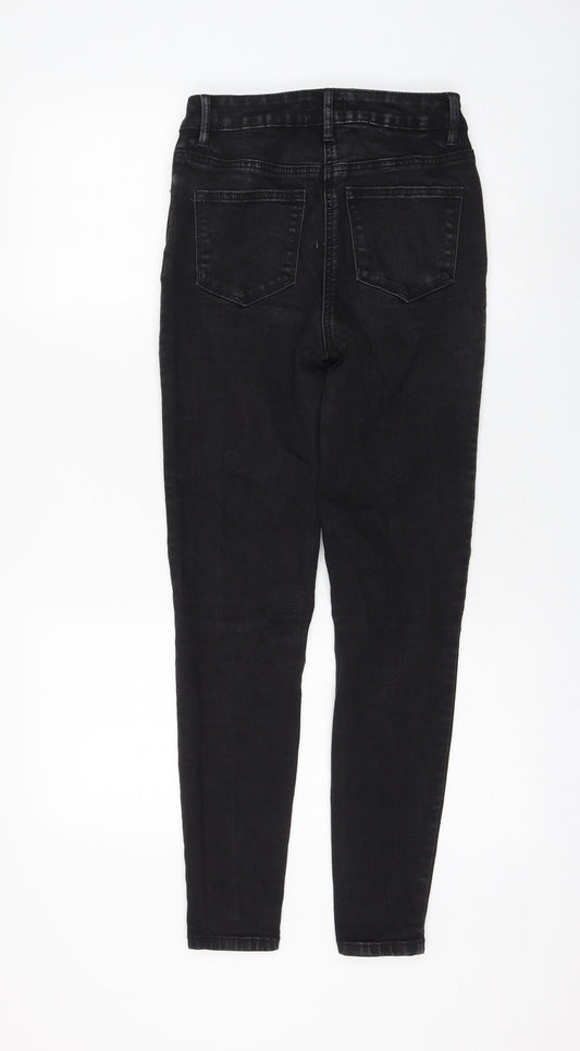 Papaya Womens Black Cotton Skinny Jeans Size 8 L27 in Regular Zip
