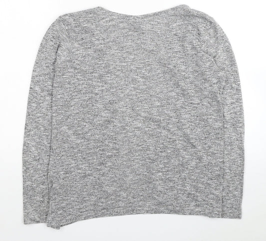 Young Dimension Girls Grey V-Neck Polyester Cardigan Jumper Size 12-13 Years Pullover