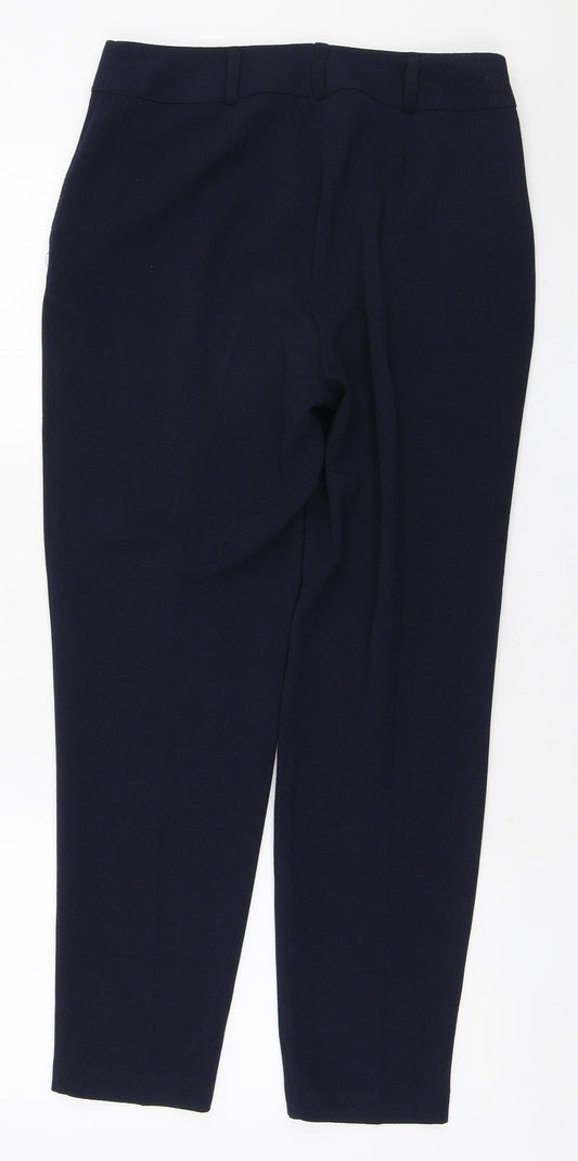 Peacocks Womens Blue Polyester Trousers Size 8 L27 in Regular Zip