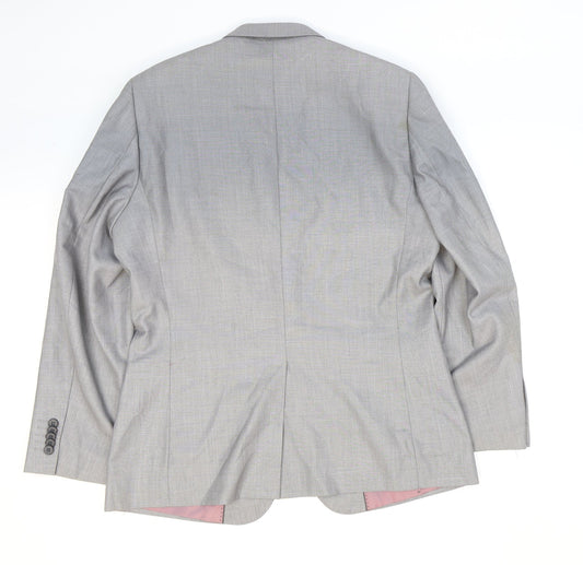 Butler and Webb Mens Grey Polyester Jacket Suit Jacket Size 40