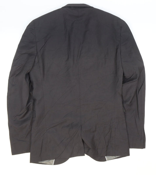NEXT Mens Grey Polyester Jacket Suit Jacket Size 36
