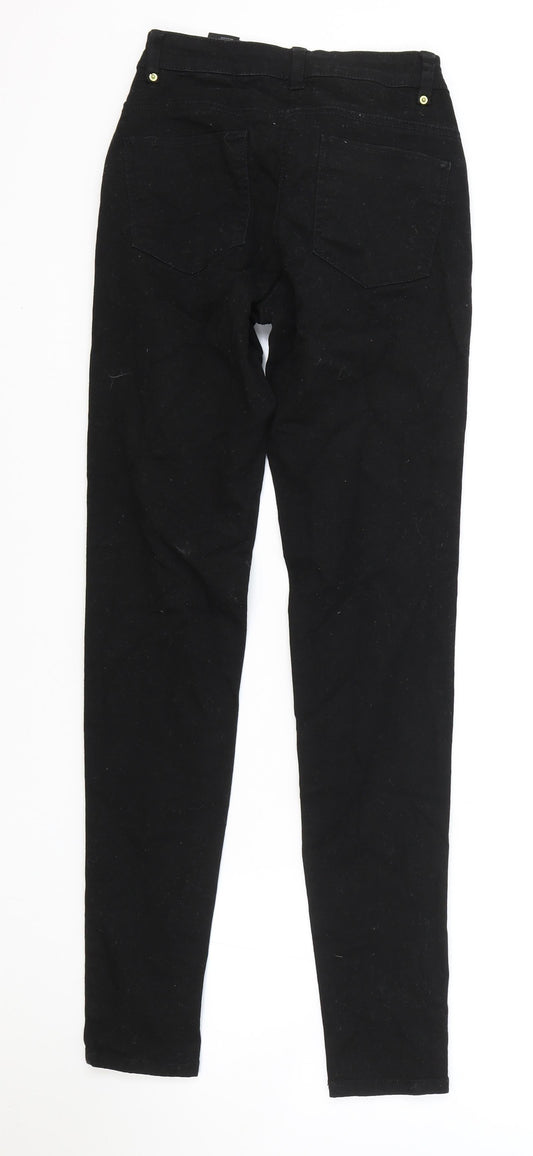 H&M Womens Black Cotton Skinny Jeans Size 6 L30 in Regular Zip