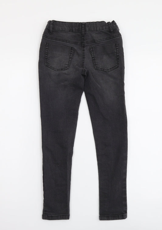 Candy Couture Girls Grey Cotton Skinny Jeans Size 9 Months Regular Button