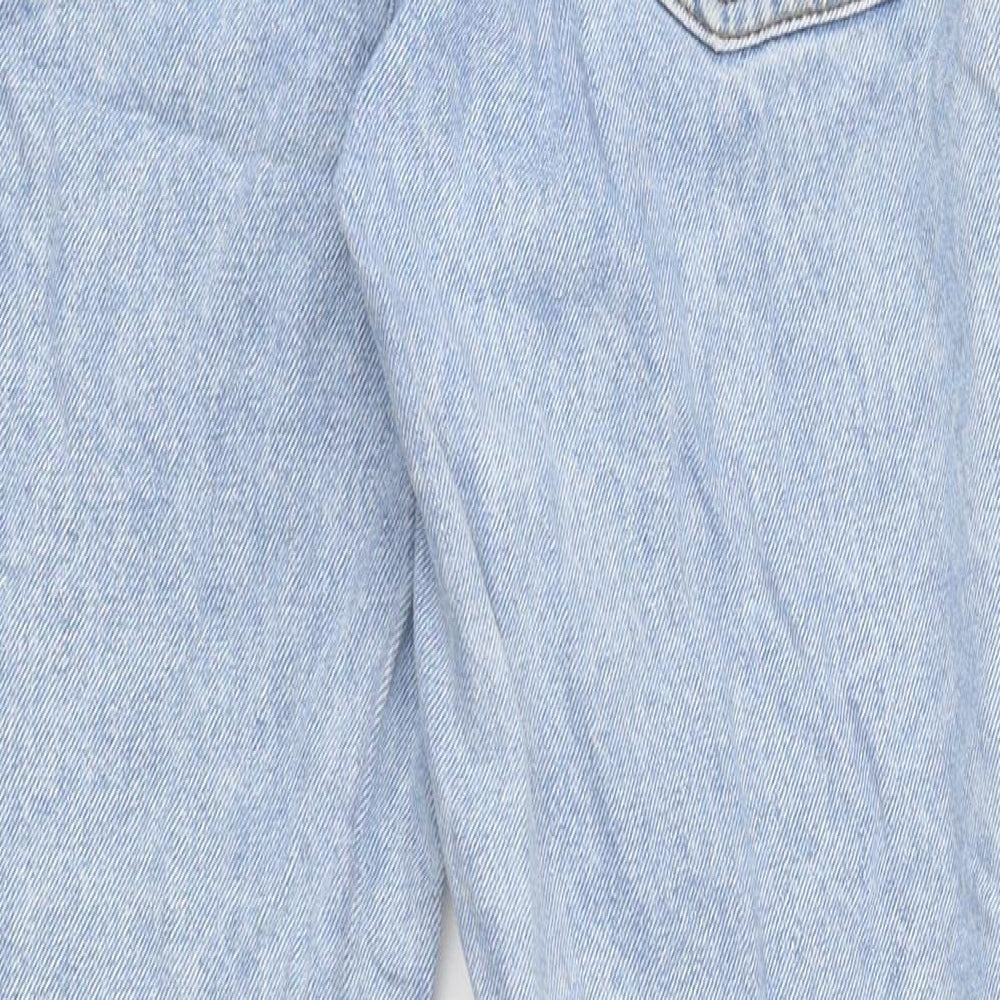 Marks and Spencer Womens Blue 100% Cotton Straight Jeans Size 26 in L26 in Regular Zip