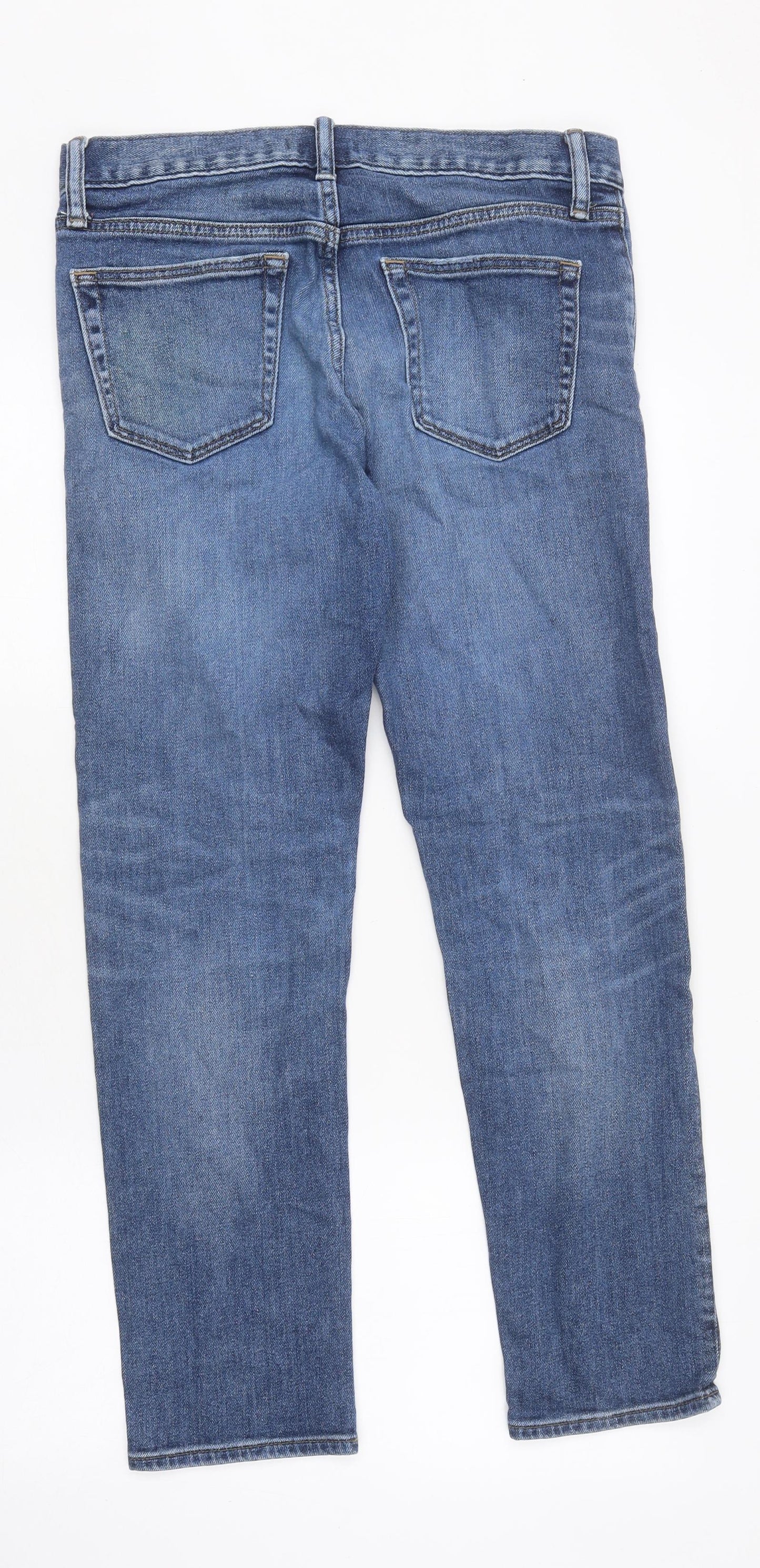 Unique Womens Blue 100% Cotton Skinny Jeans Size 34 L29 in Regular Zip