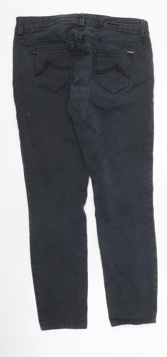 Max Jeans Womens Black 100% Cotton Skinny Jeans Size 6 L26 in Regular Zip