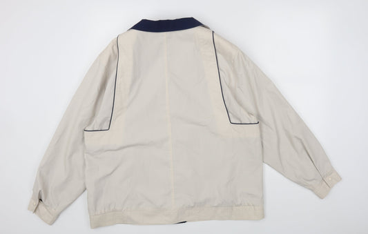 Telemac Womens Beige Windbreaker Coat Size 16 Snap