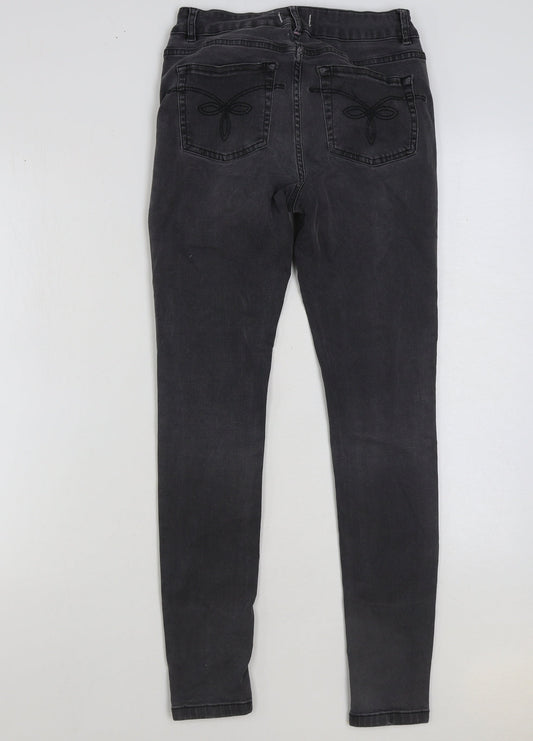 Born By Ted Baker Womens Grey Cotton Skinny Jeans Size 26 in L28 in Regular Button