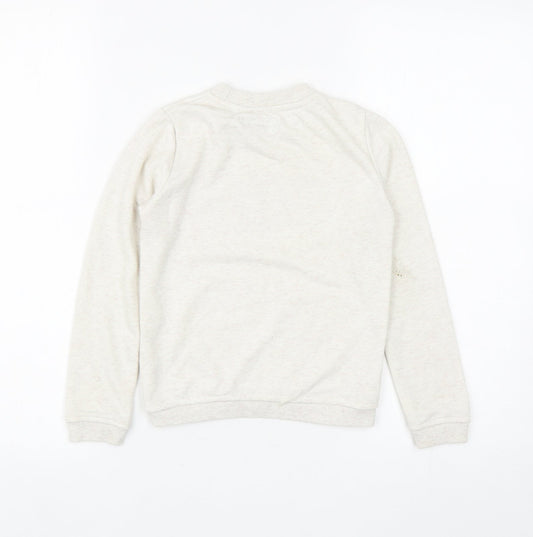 Primark Girls Ivory Cotton Pullover Sweatshirt Size 7-8 Years Pullover - WOW