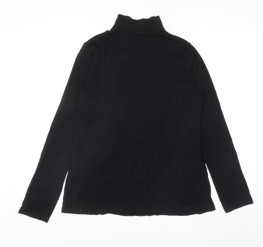 ASOS Womens Black Polyester Basic T-Shirt Size 10 High Neck