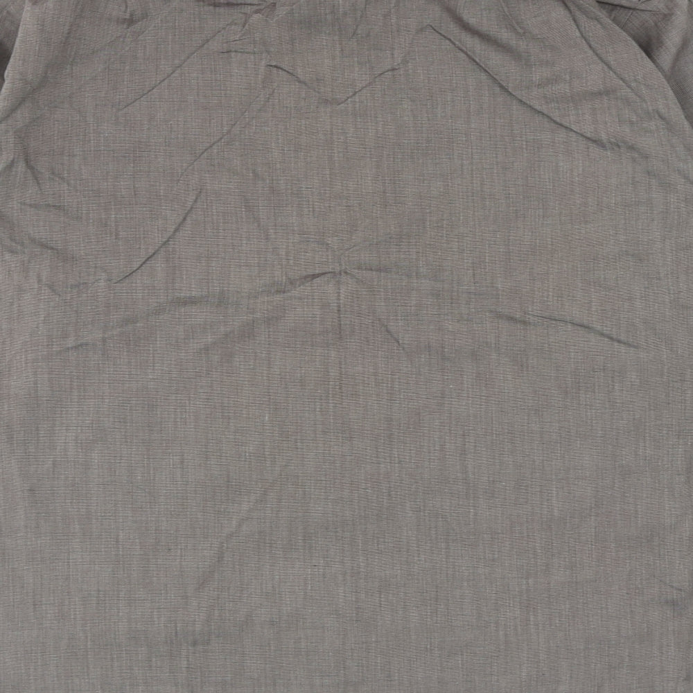 Marks and Spencer Mens Brown Cotton Button-Up Size 39 Collared Button