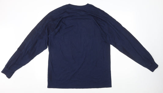 Gildan Mens Blue Cotton T-Shirt Size L Round Neck - Horse Aggie Pride