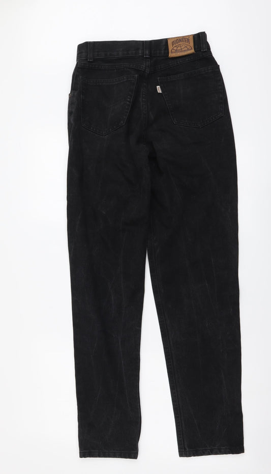Pioneer Womens Black Cotton Mom Jeans Size 26 in L31 in Regular Button