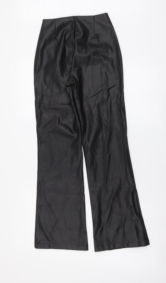 ASOS Womens Black Polyurethane Trousers Size 22 in L27 in Regular Zip