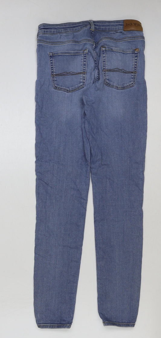 Jack Wills Womens Blue Cotton Skinny Jeans Size 28 in L30 in Regular Button